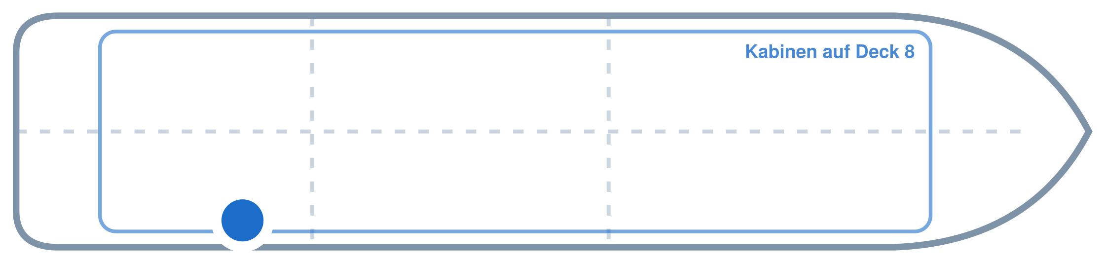 Lage der Kabine an Bord der Mein Schiff 1: Hinten, Steuerbord