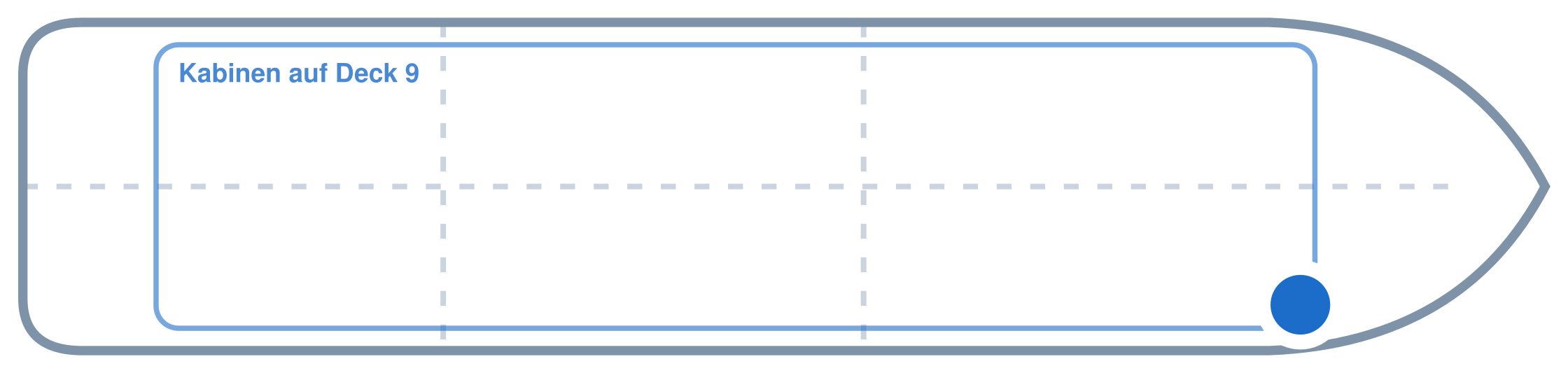 Lage der Kabine an Bord der Mein Schiff 1: Vorne, Steuerbord