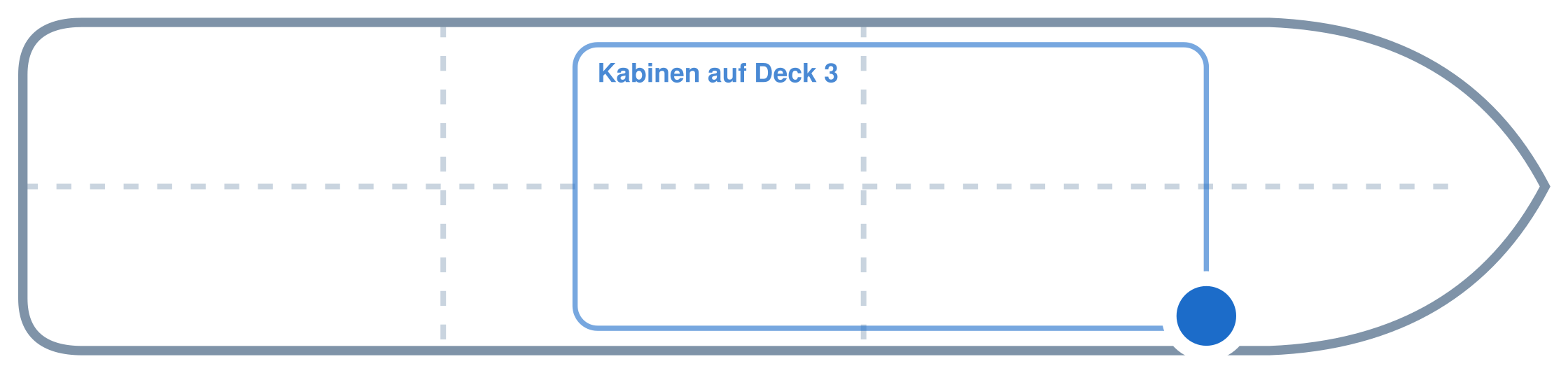 Lage der Kabine an Bord der Mein Schiff 2: Vorne, Steuerbord