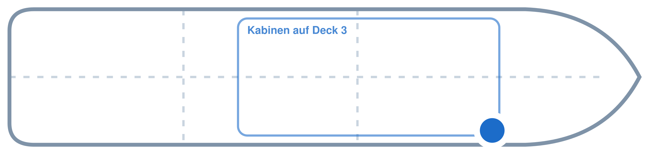 Lage der Kabine an Bord der Mein Schiff 2: Vorne, Steuerbord