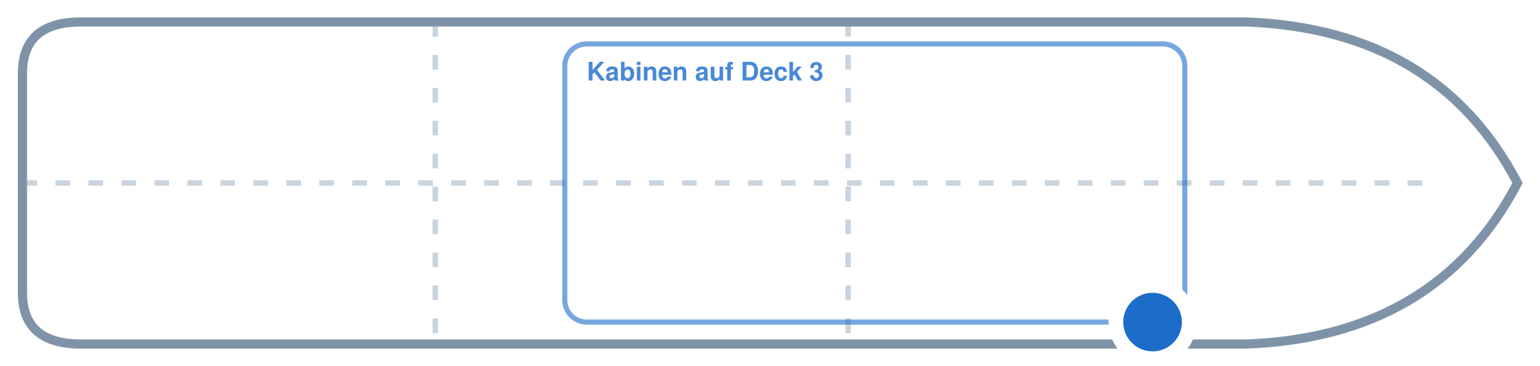 Lage der Kabine an Bord der Mein Schiff 2: Vorne, Steuerbord