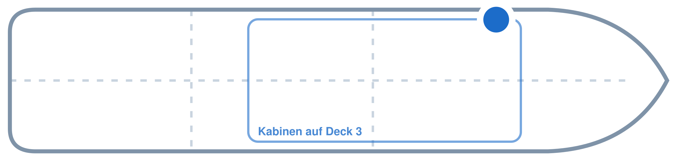 Lage der Kabine an Bord der Mein Schiff 2: Vorne, Backbord