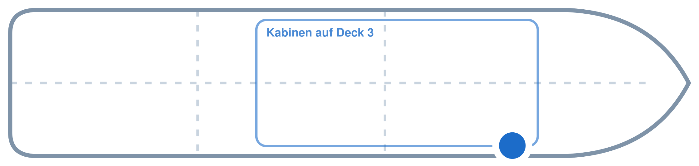Lage der Kabine an Bord der Mein Schiff 2: Vorne, Steuerbord