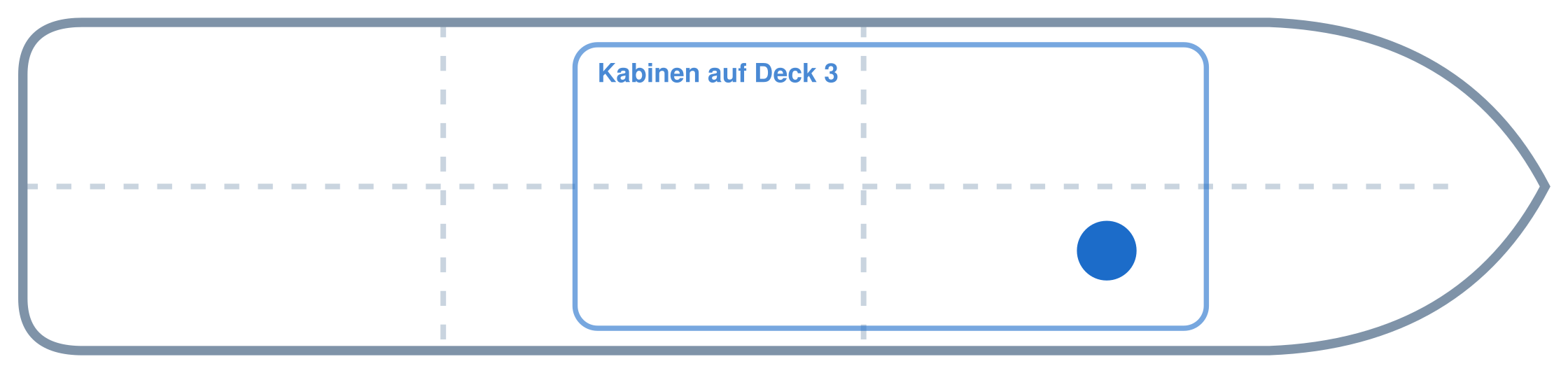 Lage der Kabine an Bord der Mein Schiff 2: Vorne, Steuerbord