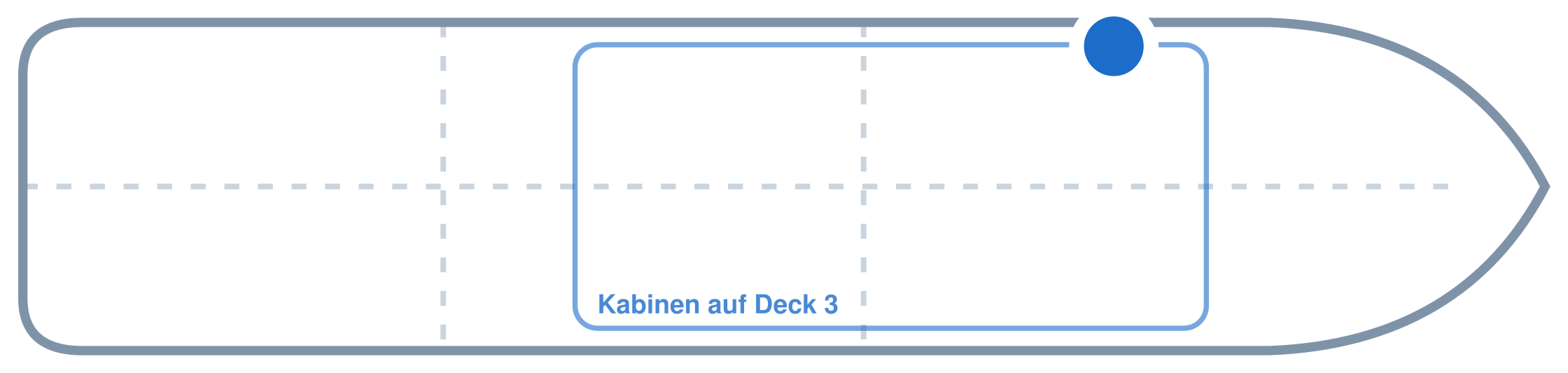 Lage der Kabine an Bord der Mein Schiff 2: Vorne, Backbord