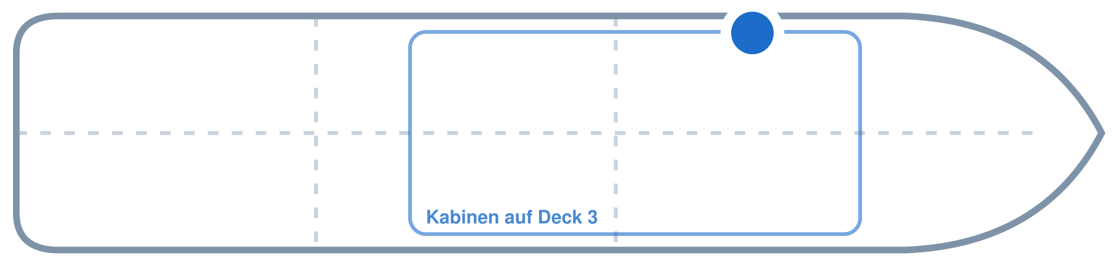 Lage der Kabine an Bord der Mein Schiff 2: Vorne, Backbord