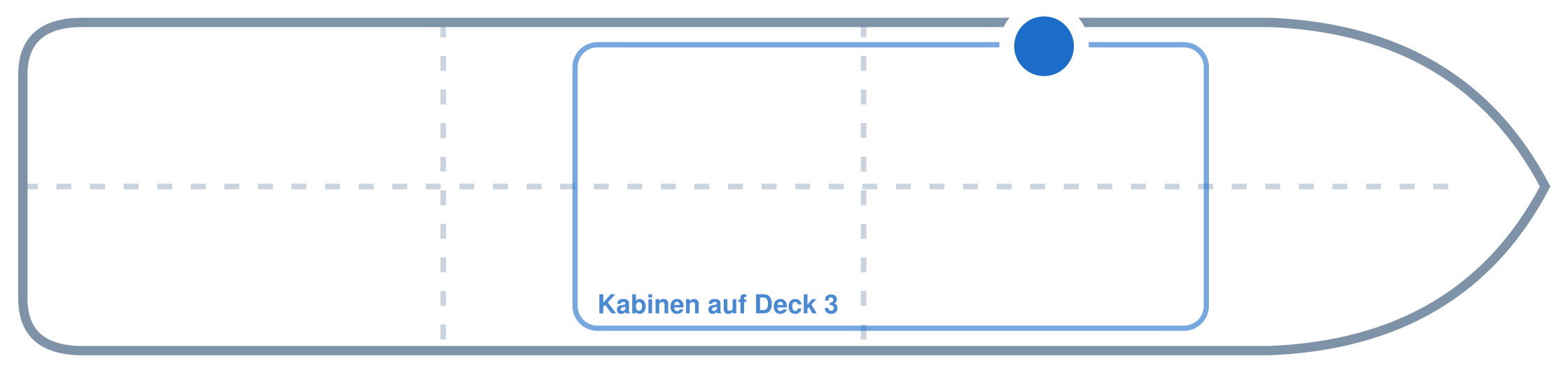 Lage der Kabine an Bord der Mein Schiff 2: Vorne, Backbord