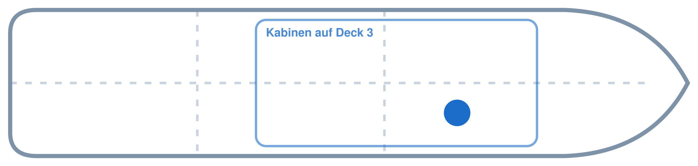 Lage der Kabine an Bord der Mein Schiff 2: Vorne, Steuerbord