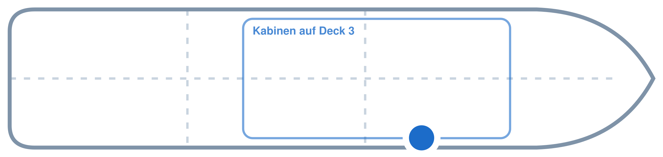 Lage der Kabine an Bord der Mein Schiff 2: Mittschiffs, Steuerbord