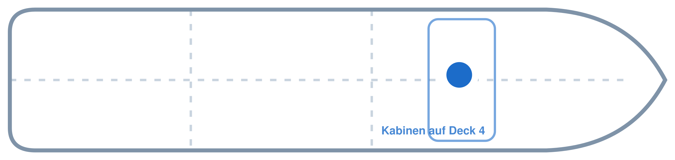 Lage der Kabine an Bord der Mein Schiff 2: Vorne, Backbord