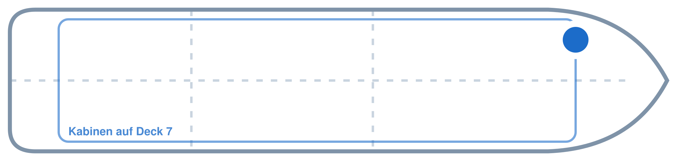 Lage der Kabine an Bord der Mein Schiff 2: Vorne, Backbord