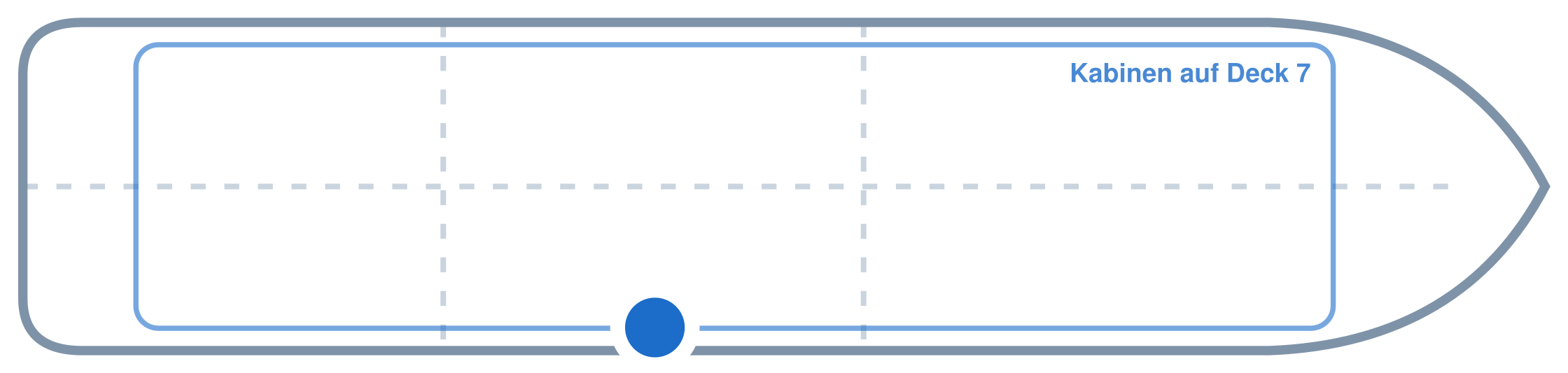 Lage der Kabine an Bord der Mein Schiff 2: Mittschiffs, Steuerbord