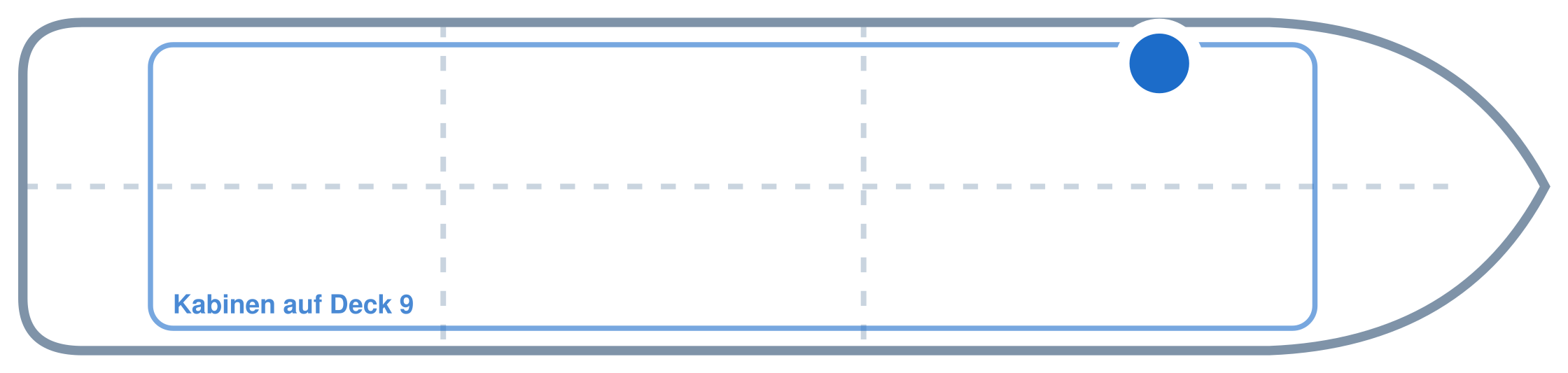 Lage der Kabine an Bord der Mein Schiff 2: Vorne, Backbord