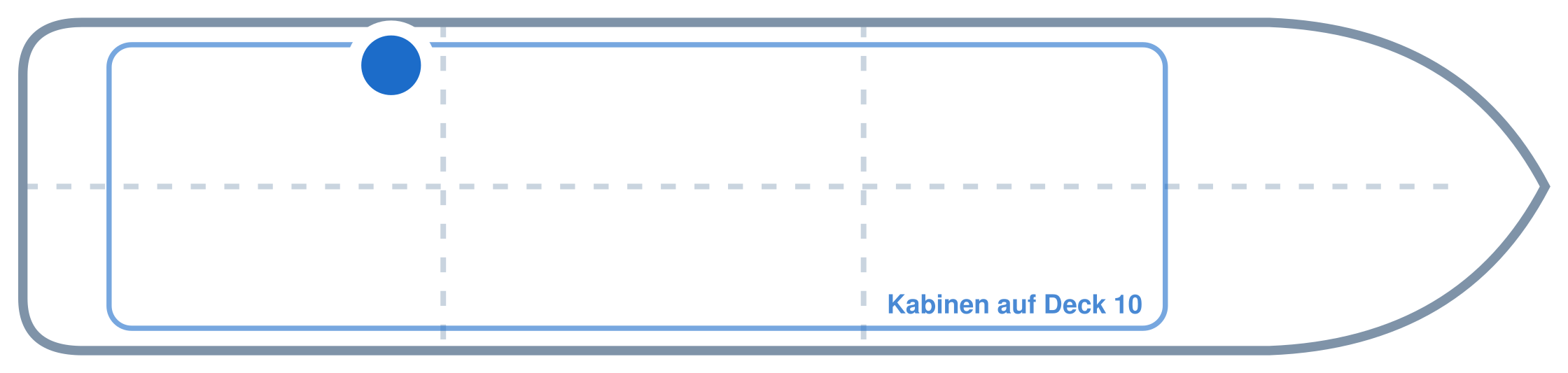 Lage der Kabine an Bord der Mein Schiff 3: Hinten, Backbord