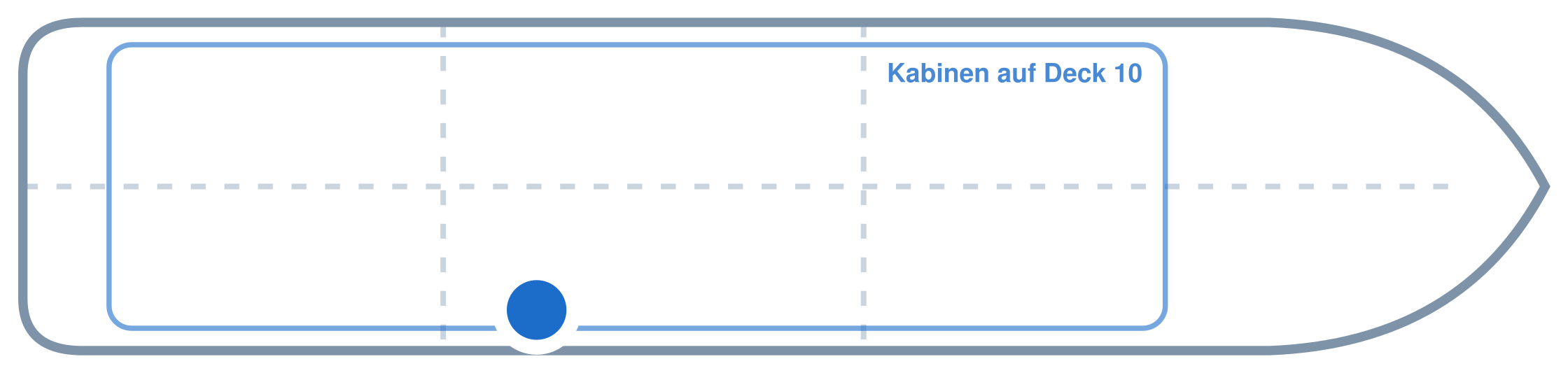 Lage der Kabine an Bord der Mein Schiff 3: Hinten, Steuerbord