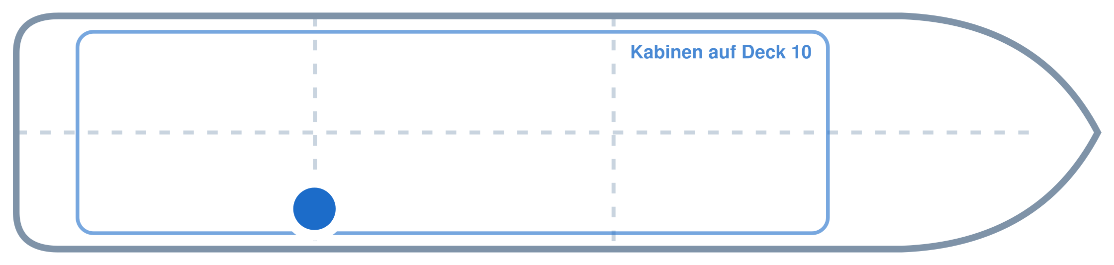 Lage der Kabine an Bord der Mein Schiff 3: Hinten, Steuerbord