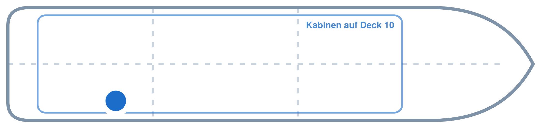 Lage der Kabine an Bord der Mein Schiff 3: Hinten, Steuerbord