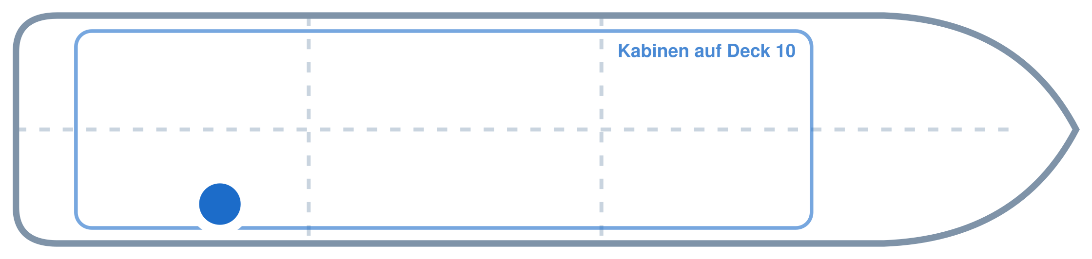 Lage der Kabine an Bord der Mein Schiff 3: Hinten, Steuerbord
