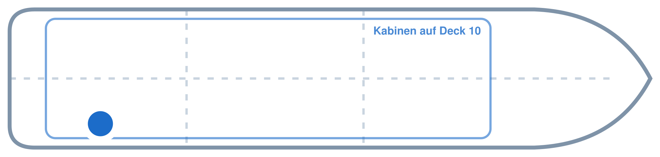 Lage der Kabine an Bord der Mein Schiff 3: Hinten, Steuerbord