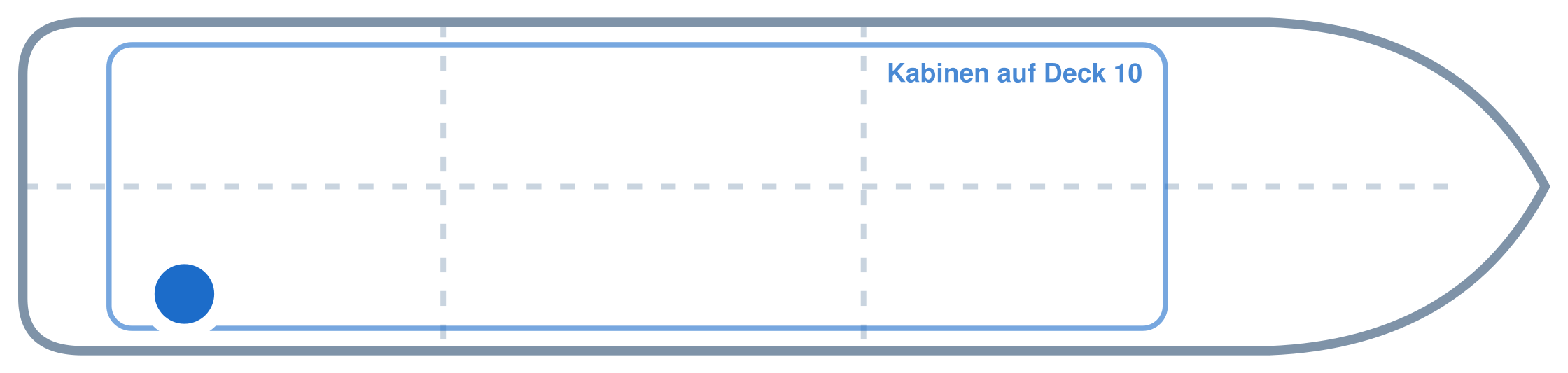 Lage der Kabine an Bord der Mein Schiff 3: Hinten, Steuerbord