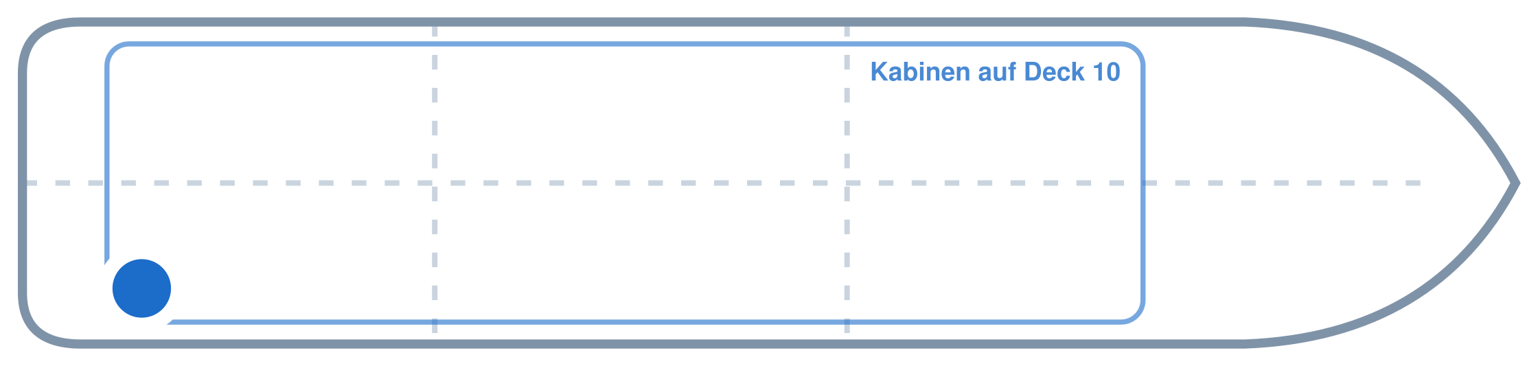 Lage der Kabine an Bord der Mein Schiff 3: Hinten, Steuerbord