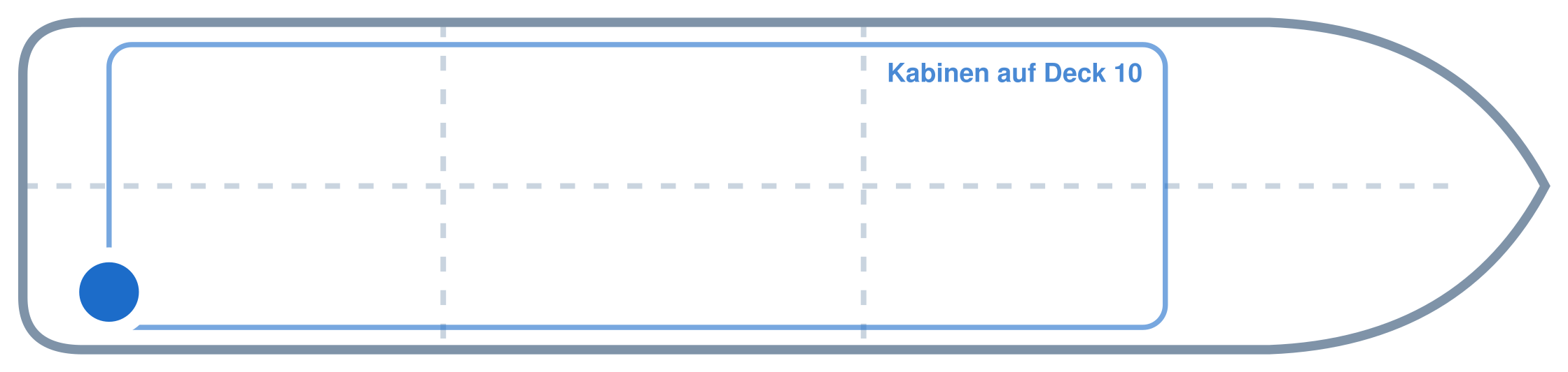 Lage der Kabine an Bord der Mein Schiff 3: Hinten, Steuerbord