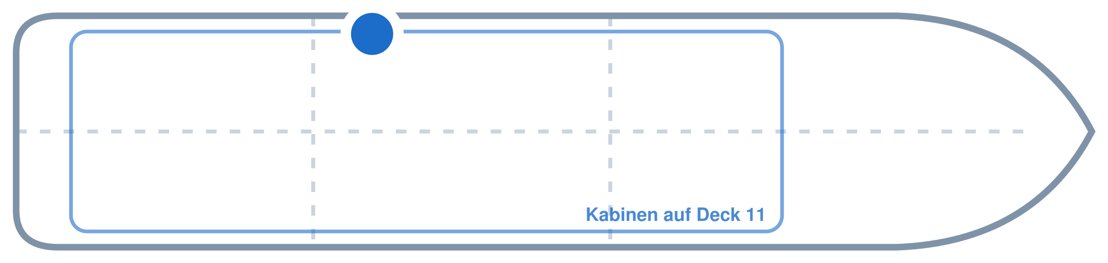 Lage der Kabine an Bord der Mein Schiff 3: Hinten, Backbord