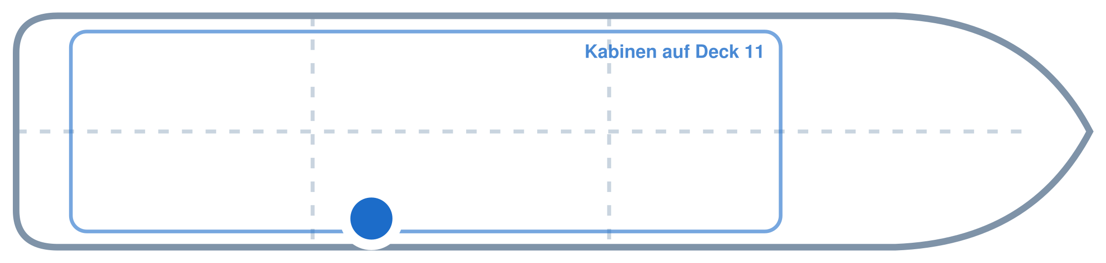 Lage der Kabine an Bord der Mein Schiff 3: Hinten, Steuerbord