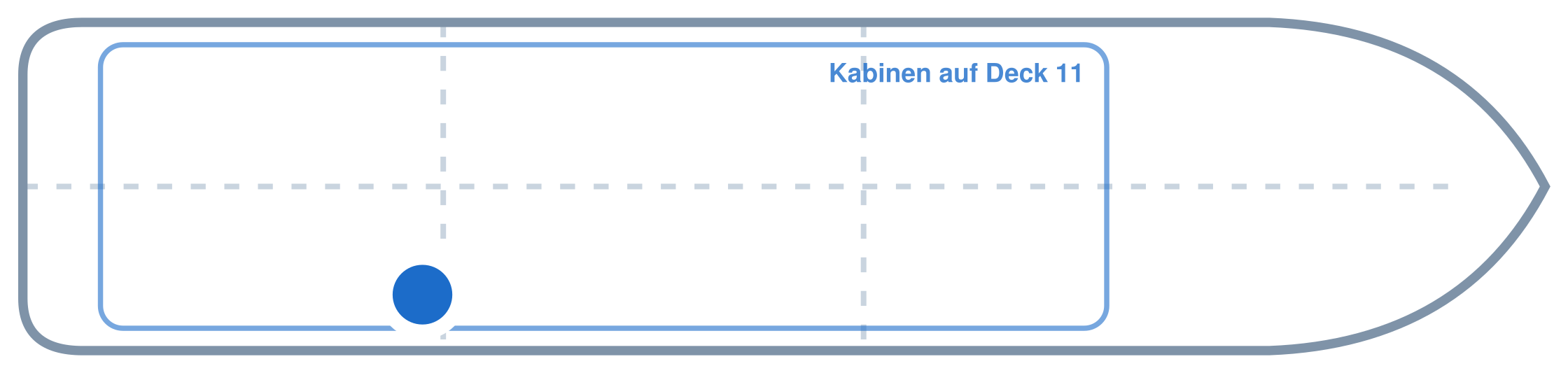Lage der Kabine an Bord der Mein Schiff 3: Hinten, Steuerbord