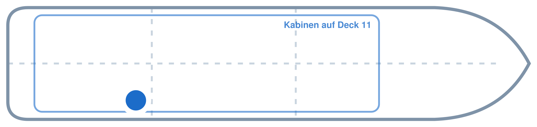 Lage der Kabine an Bord der Mein Schiff 3: Hinten, Steuerbord