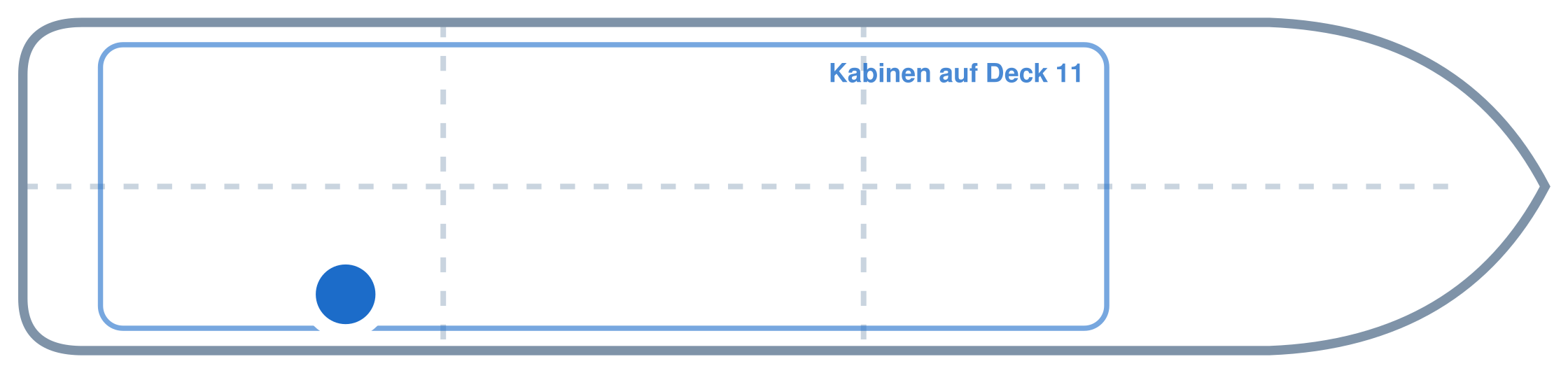 Lage der Kabine an Bord der Mein Schiff 3: Hinten, Steuerbord