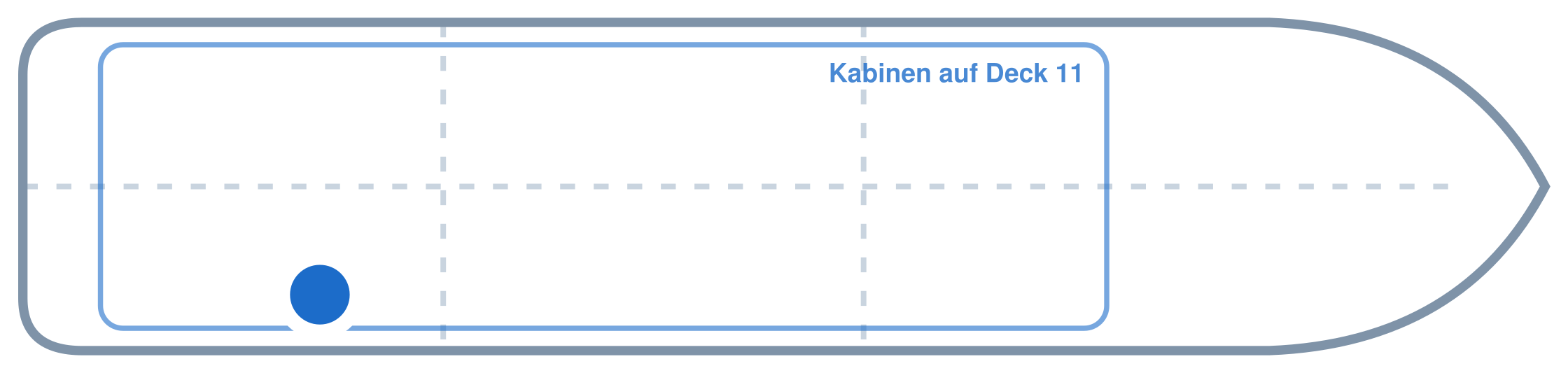 Lage der Kabine an Bord der Mein Schiff 3: Hinten, Steuerbord