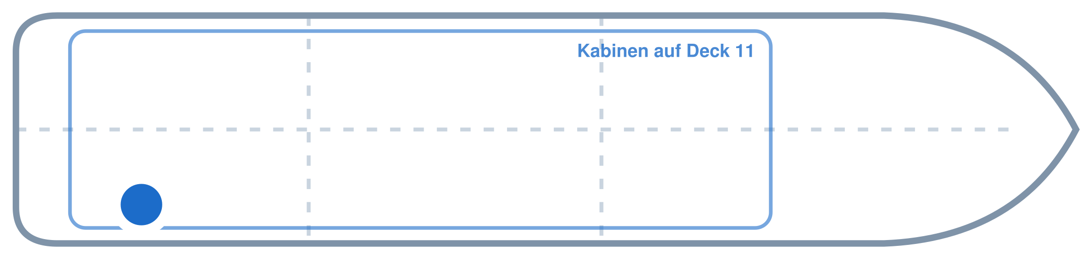 Lage der Kabine an Bord der Mein Schiff 3: Hinten, Steuerbord