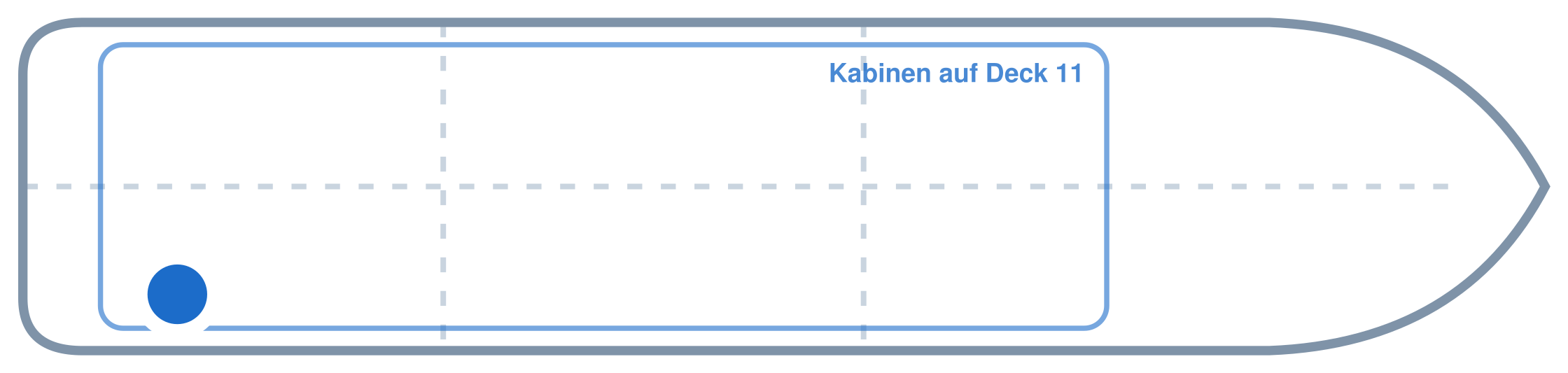 Lage der Kabine an Bord der Mein Schiff 3: Hinten, Steuerbord