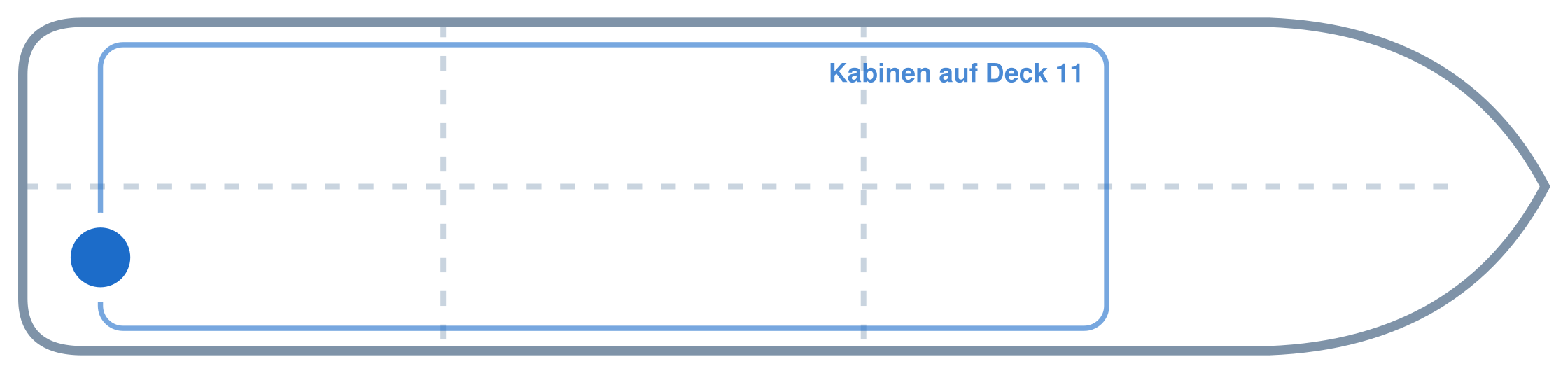 Lage der Kabine an Bord der Mein Schiff 3: Hinten, Steuerbord