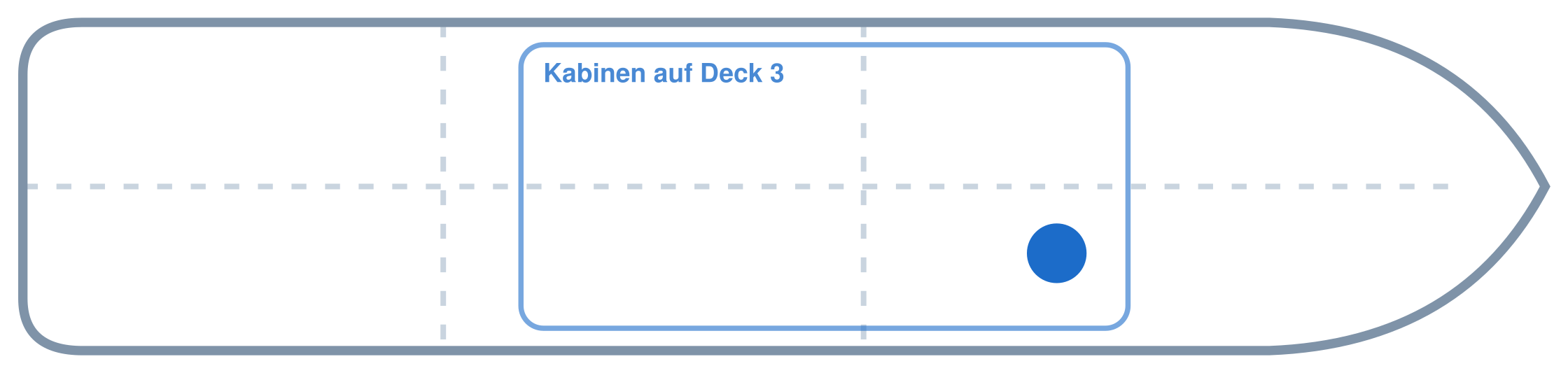 Lage der Kabine an Bord der Mein Schiff 3: Vorne, Steuerbord