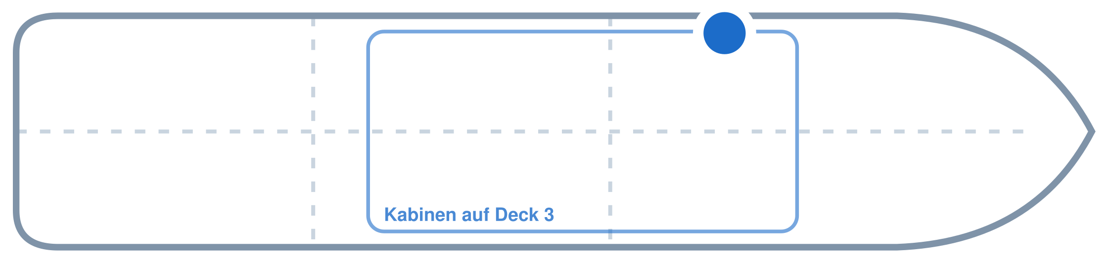 Lage der Kabine an Bord der Mein Schiff 3: Vorne, Backbord