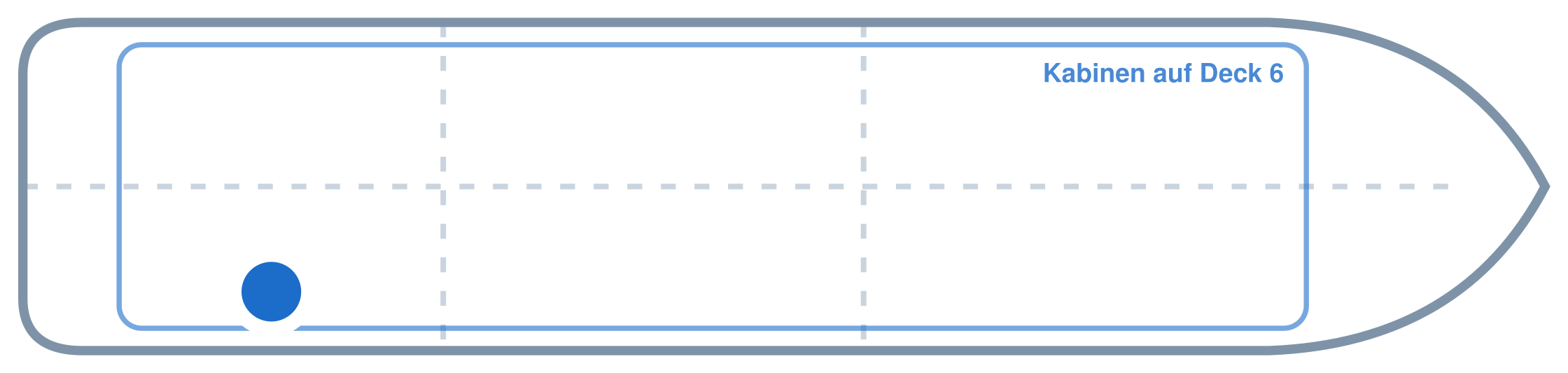 Lage der Kabine an Bord der Mein Schiff 3: Hinten, Steuerbord