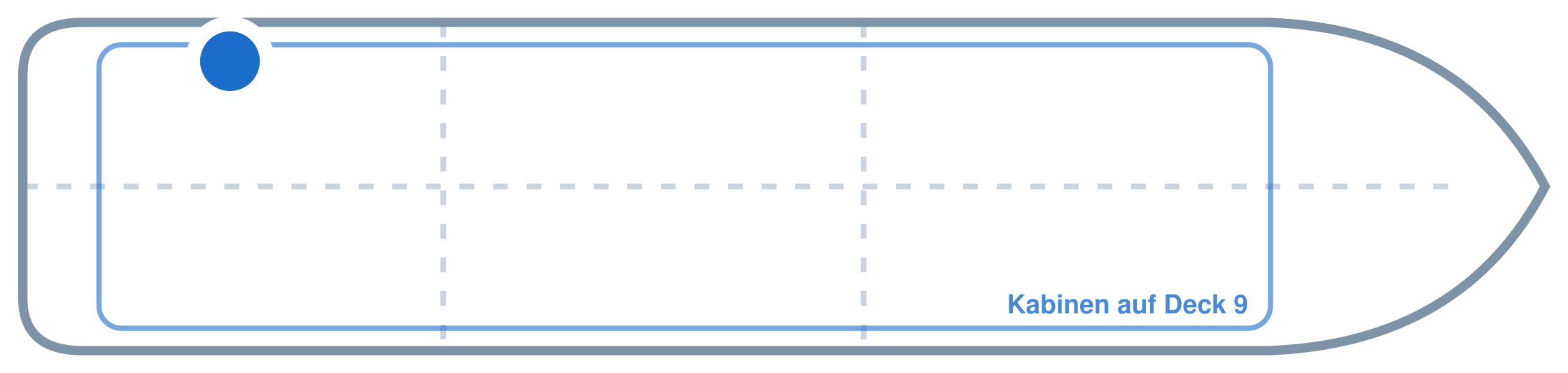 Lage der Kabine an Bord der Mein Schiff 3: Hinten, Backbord