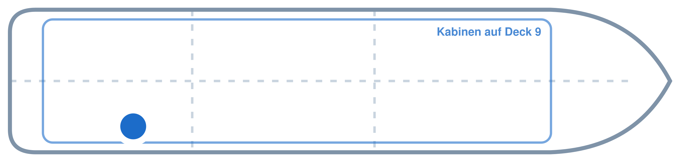 Lage der Kabine an Bord der Mein Schiff 3: Hinten, Steuerbord
