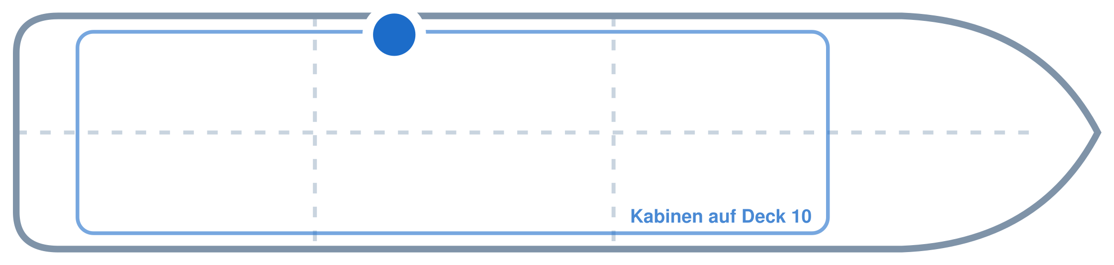 Lage der Kabine an Bord der Mein Schiff 4: Mittschiffs, Backbord