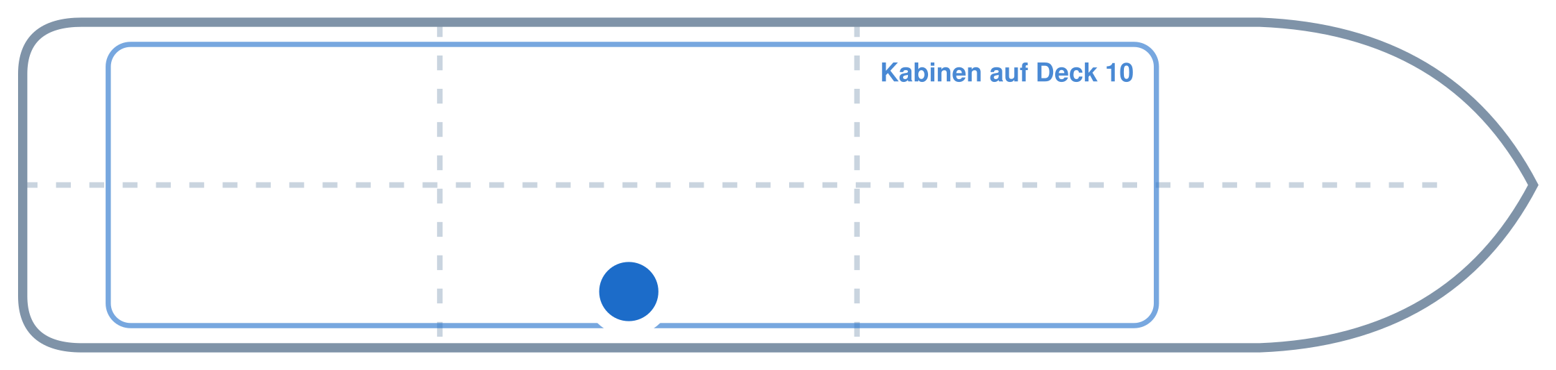 Lage der Kabine an Bord der Mein Schiff 4: Mittschiffs, Steuerbord