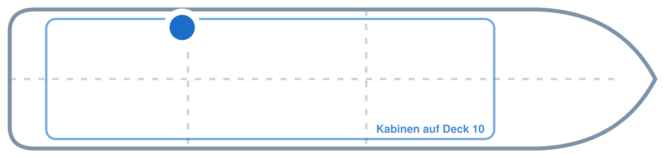 Lage der Kabine an Bord der Mein Schiff 4: Hinten, Backbord
