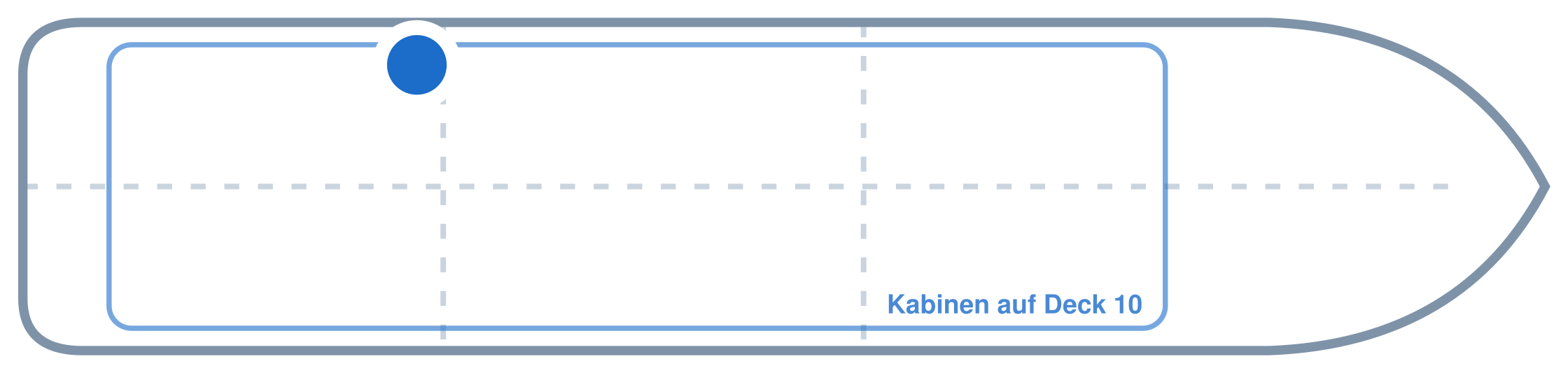 Lage der Kabine an Bord der Mein Schiff 4: Hinten, Backbord