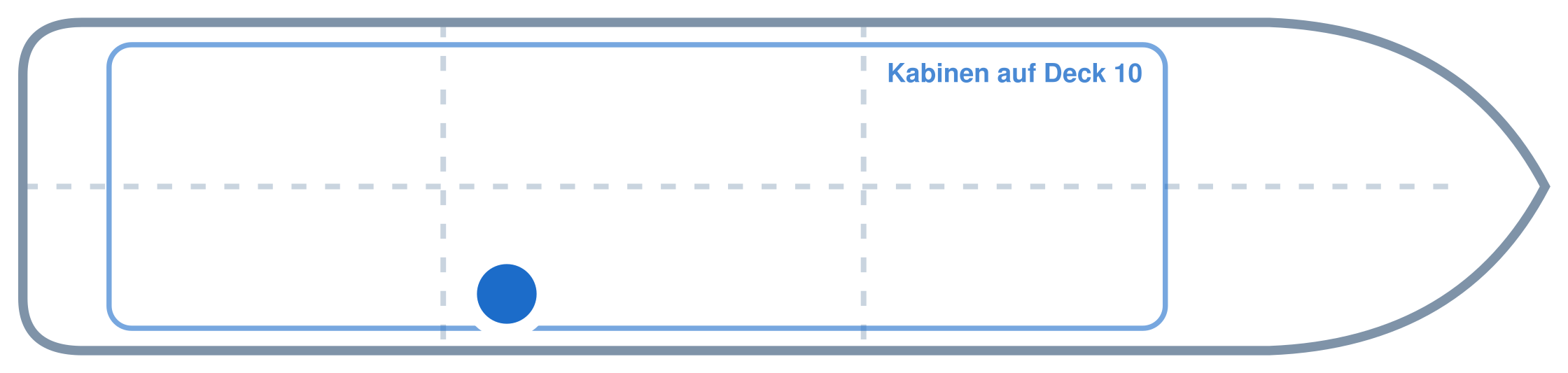 Lage der Kabine an Bord der Mein Schiff 4: Hinten, Steuerbord