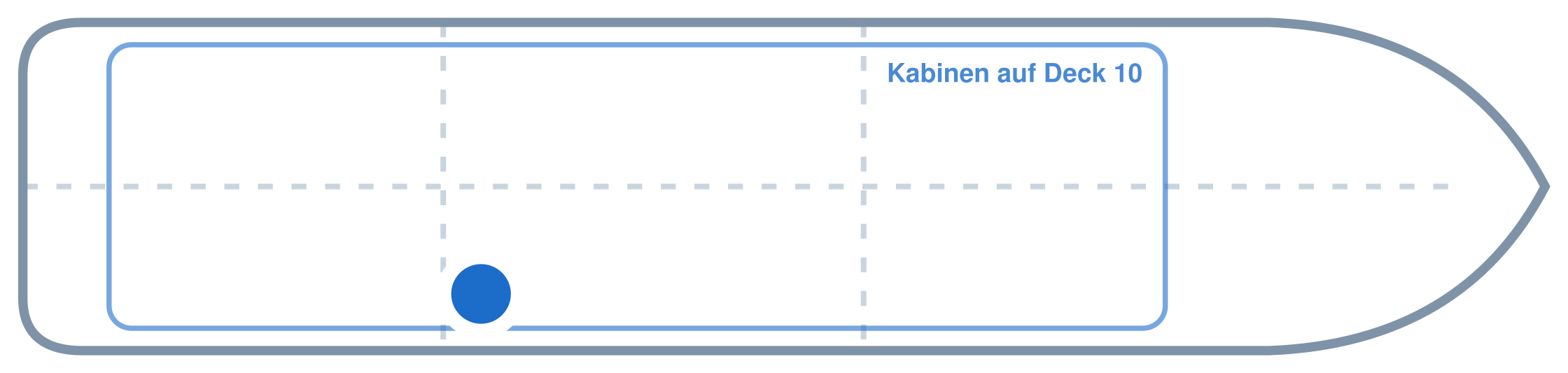 Lage der Kabine an Bord der Mein Schiff 4: Hinten, Steuerbord