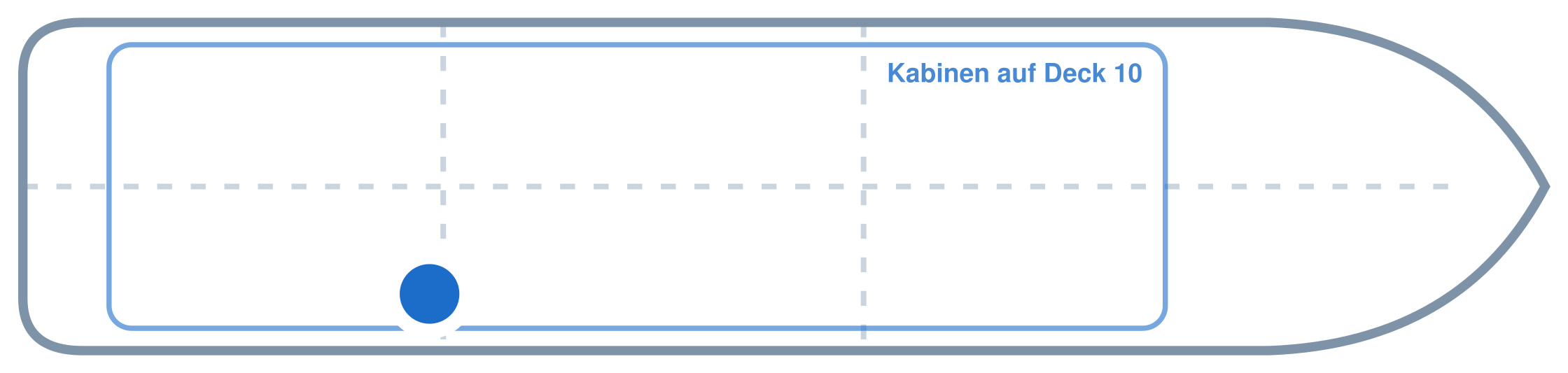 Lage der Kabine an Bord der Mein Schiff 4: Hinten, Steuerbord