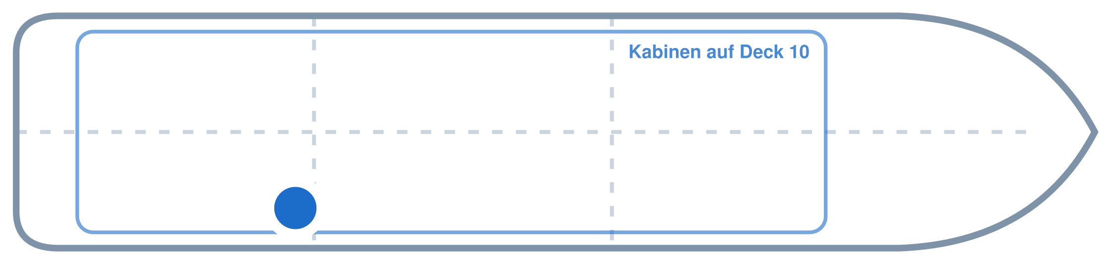 Lage der Kabine an Bord der Mein Schiff 4: Hinten, Steuerbord