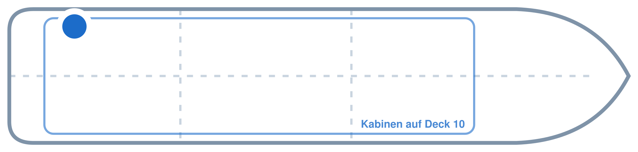 Lage der Kabine an Bord der Mein Schiff 4: Hinten, Backbord