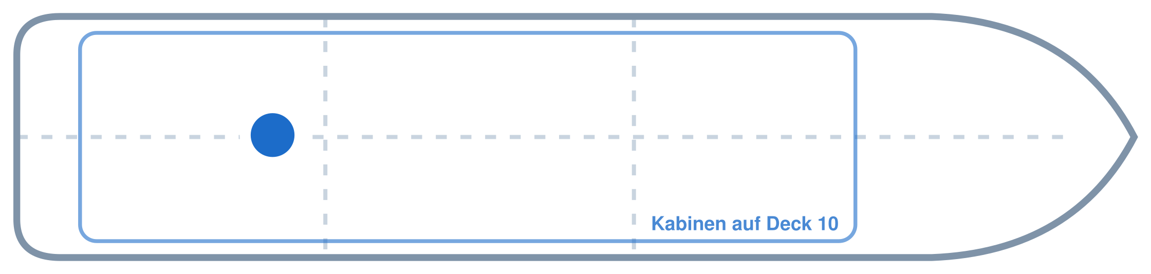 Lage der Kabine an Bord der Mein Schiff 4: Hinten, Mitte